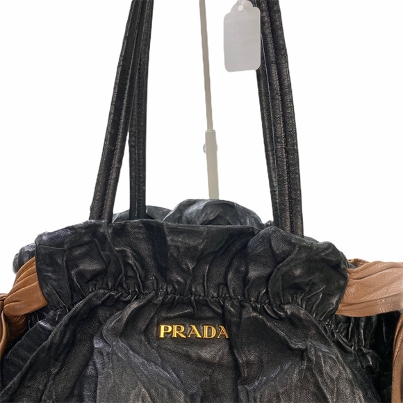 Prada Shoulder Bag Bicolor Side Ribbon - Picture 7 of 15